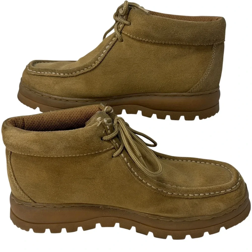 Stacy Adams SAO Moc Toe Chukka Boots Men's 12M Tan Suede Lug Sole Lace Up